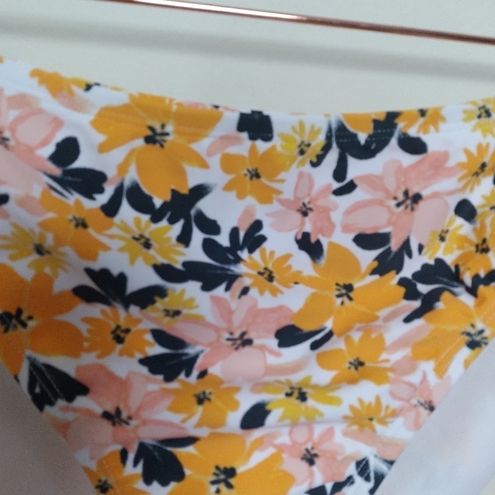 Kona Sol Pink and Orange Floral Print Bikini Bottoms Size Large - Picture 3 of 7